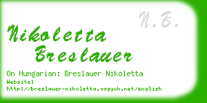 nikoletta breslauer business card